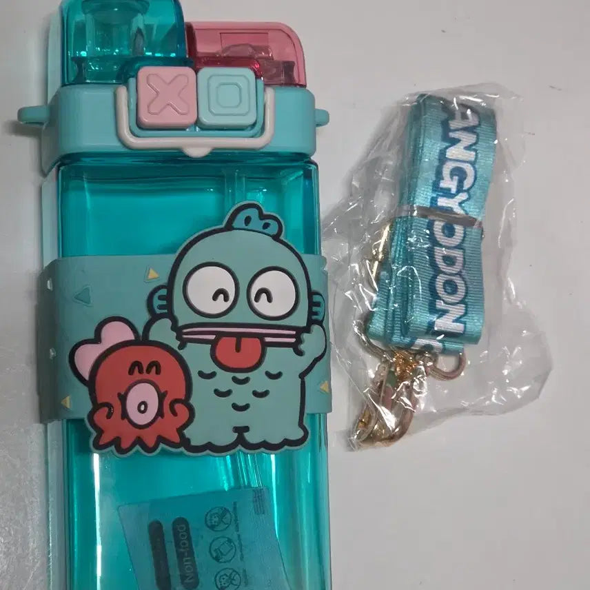 [BUNJANG] Sanrio Hangyodon Dual Straw Water Bottle Tumbler / 산리오 한교동 반반물병 듀얼 이중 빨대 물통 텀블러