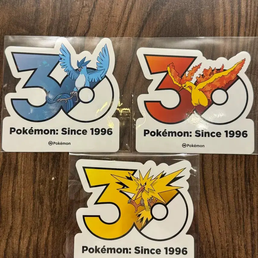 [BUNJANG] Pokemon 30th Anniversary Stickers: Articuno, Moltres, Zapdos Set / 포켓몬 30주년 스티커 프리저 파이어 썬더