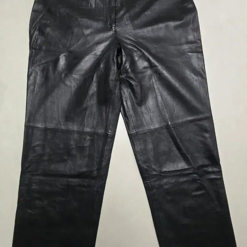 [BUNJANG] Lambskin Leather Black Pants / 램스킨 양가죽 블랙 팬츠