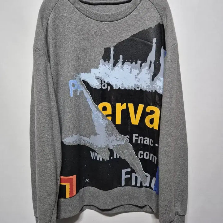 [BUNJANG] JUUN.J Grey Graphic Sweatshirt 95-100 / juun.j 준지 정품 그레이 그래픽 맨투맨 95~100