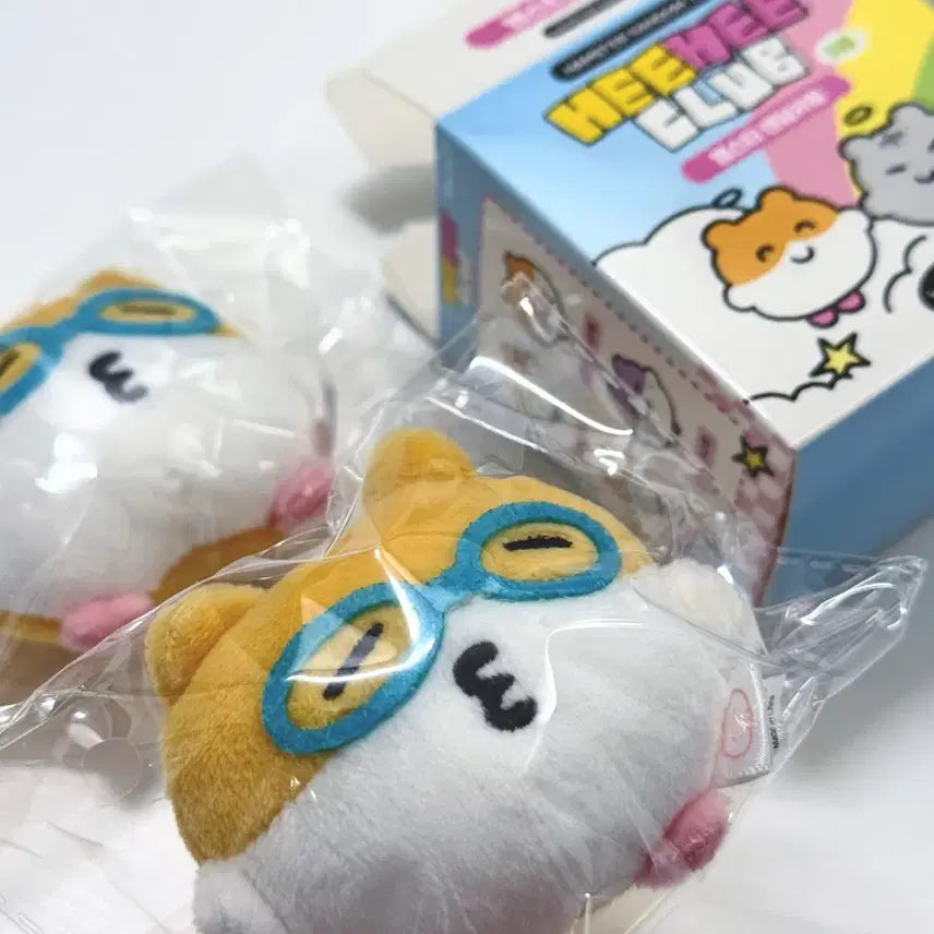 [BUNJANG] Heehee Club Cheese Hamster Plush Keychain / 미개봉) 히히클럽 안경 치즈 햄스터 인형 누이 키링 랜덤 가챠 굿즈