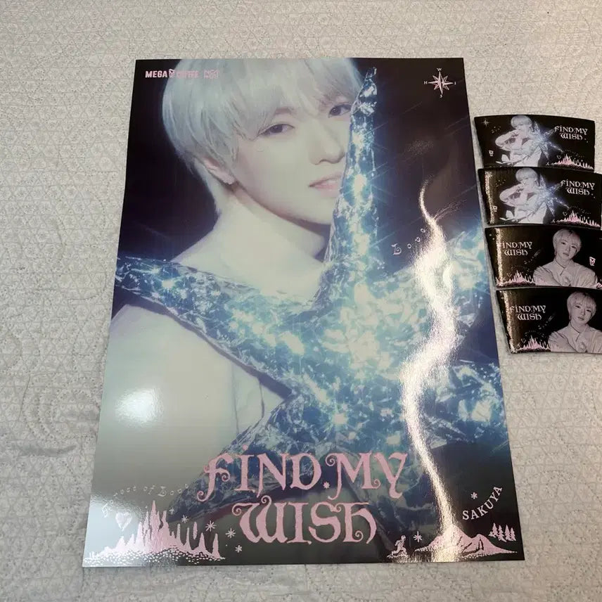 [SOLD OUT] nct위시 메가커피 사쿠야 포스터 새상품