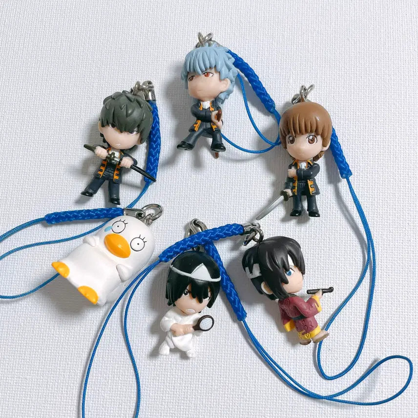 [BUNJANG] Gintama The Final Chapter Gintoki Hijikata Sougo Takasugi Elizabeth Figure Keychain Strap Set / 은혼 동란편 피규어 키링 스트랩 긴토키 히지카타 소고 타카스기 엘리 야마