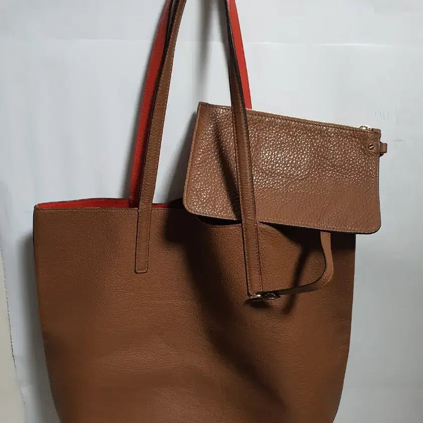 [BUNJANG] Reversible Natural Leather Tote Shoulder Shopper Bag Large / 리버서벌 Reversible 천연 가죽 토트, 숄드백, 쇼퍼백 Large