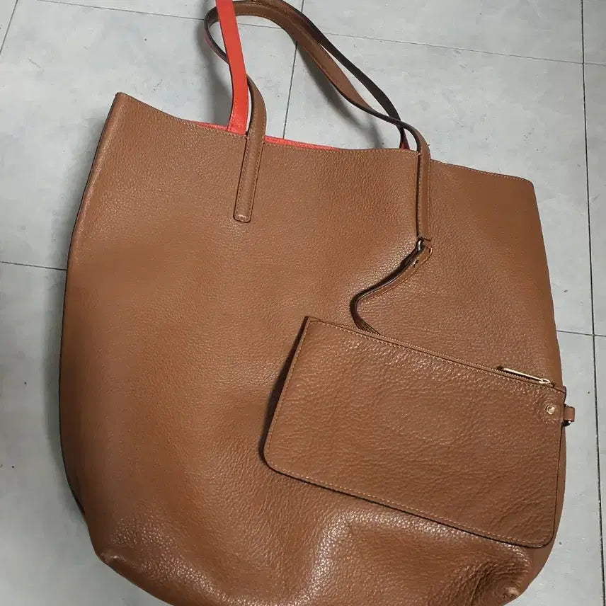 [BUNJANG] Reversible Natural Leather Tote Shoulder Shopper Bag Large / 리버서벌 Reversible 천연 가죽 토트, 숄드백, 쇼퍼백 Large