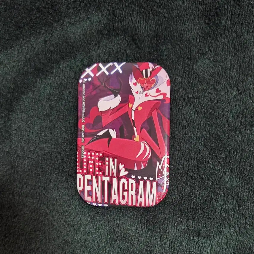 [BUNJANG] Hazbin Hotel Valentino Square Can Badge / 해즈빈 호텔 발렌티노 사각 캔뱃지