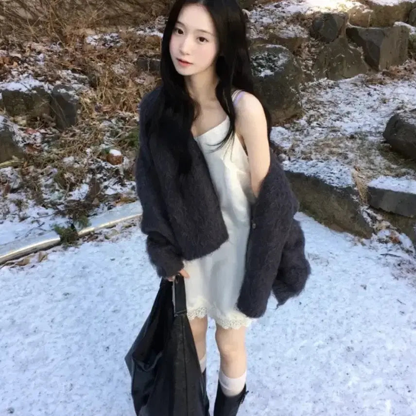 [BUNJANG] Daybin Silky Sleep Layer Lace Dress / 데이빈 사일 실키 슬립 레이어 레이스 ops 새틴 원피스