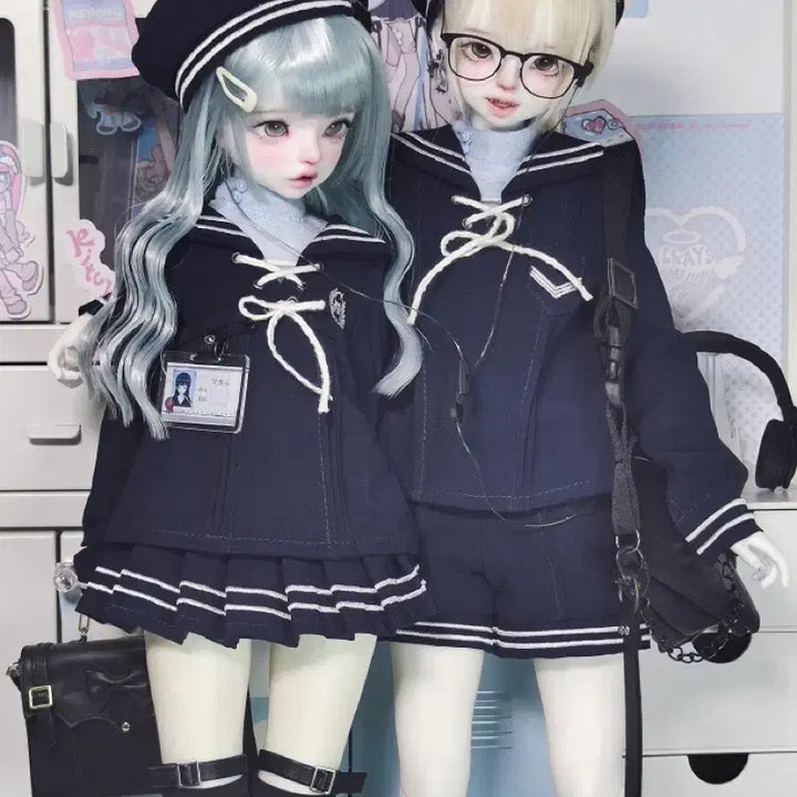 [BUNJANG] IzWe School Uniform Style Outfit Set for MSD/MDD Ball-Jointed Dolls / 찐막내림 ) 이즈위 교복 스타일 의상 세트 MSD/MDD 구체관절인형