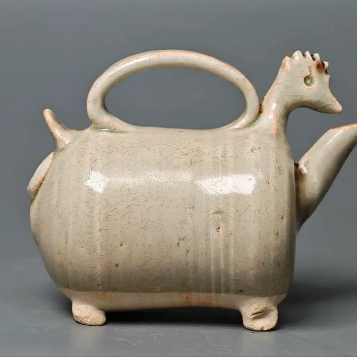 [BUNJANG] Song Dynasty Celadon Rooster-Headed Ewer (Excavated) / [진품] 송대 청자 계수형 사족 주자 주전자 출토품 중국도자기 골동품
