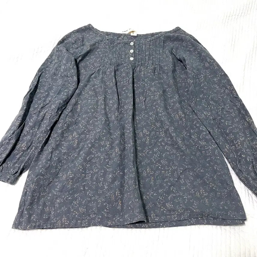 [BUNJANG] Japanese Vintage Long-Sleeve Blouse Mori Girl Mori Look / 일본 빈티지 아오이 유우 패턴 긴팔 블라우스 모리걸 모리룩