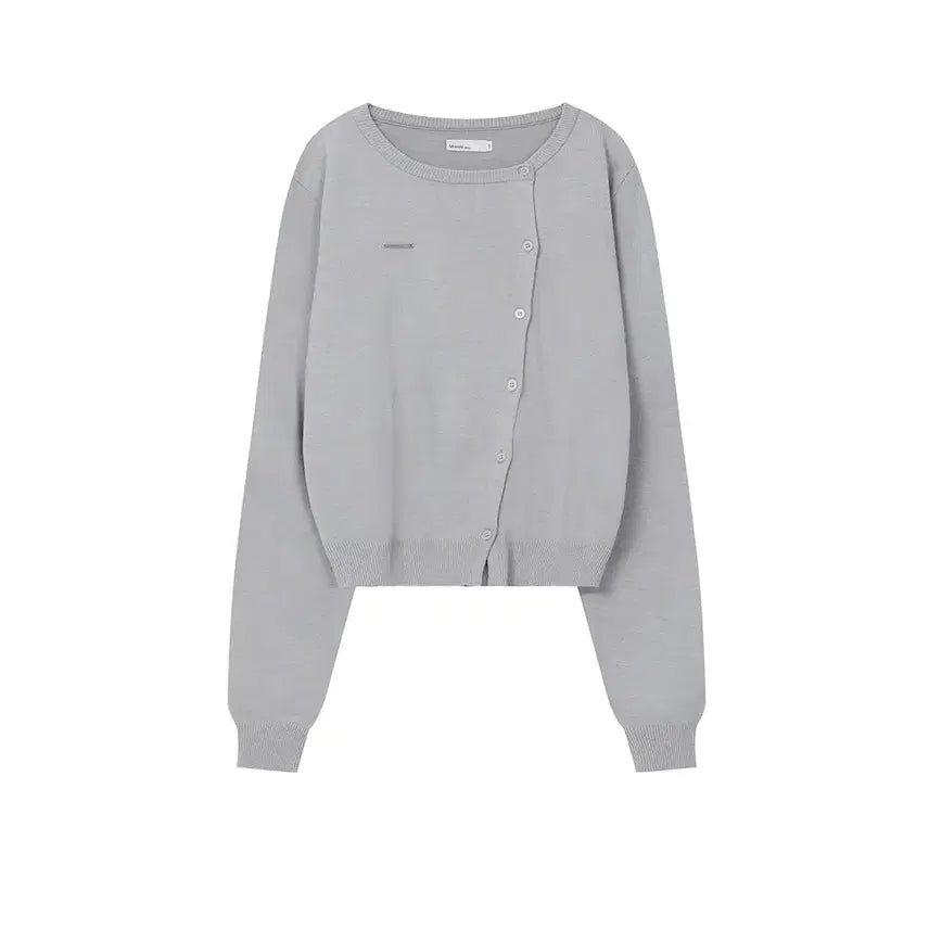 [BUNJANG] Miseki Seoul Unbalanced Knit Cardigan Grey / 미세키서울 Unbalanced knit cardigan GREY