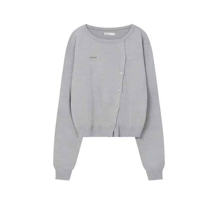 [BUNJANG] Miseki Seoul Unbalanced Knit Cardigan Grey / 미세키서울 Unbalanced knit cardigan GREY
