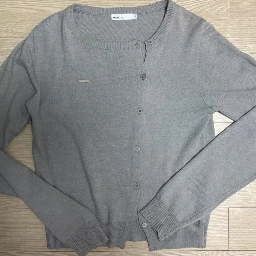 [BUNJANG] Miseki Seoul Unbalanced Knit Cardigan Grey / 미세키서울 Unbalanced knit cardigan GREY