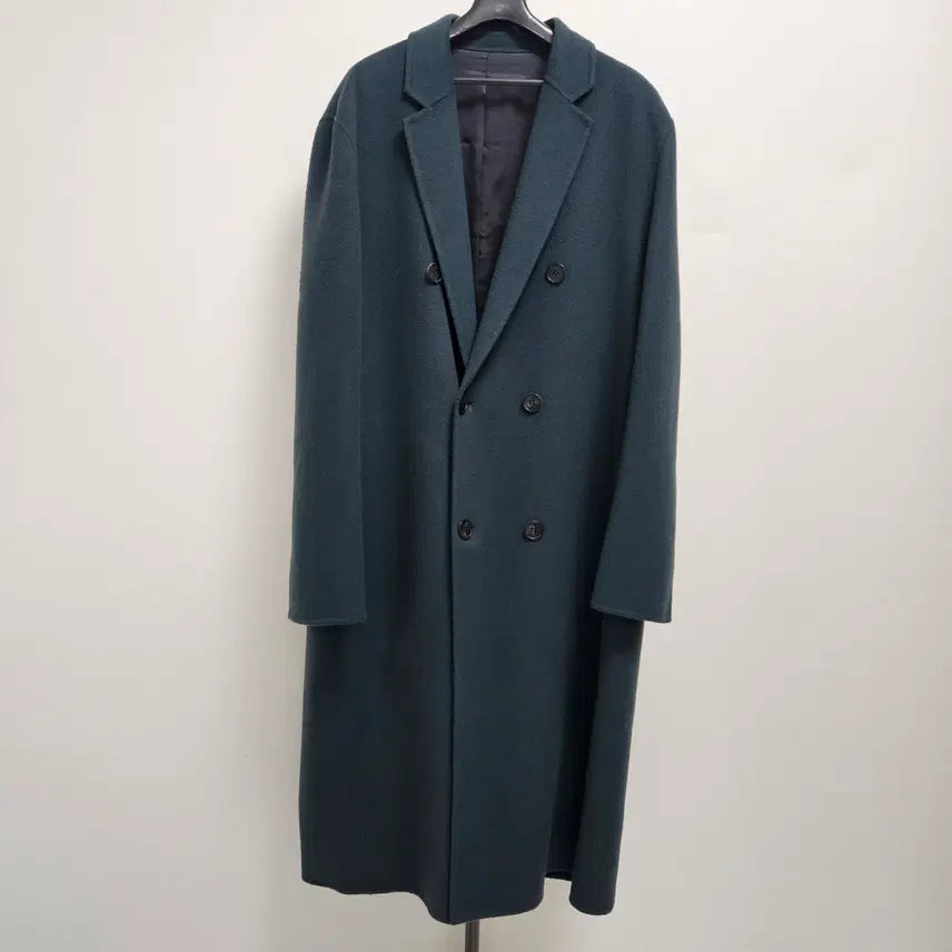 [BUNJANG] TIME Cashmere Blend Double Long Coat Dark Green / [105] 타임 캐시미어 블랜드 더블 롱코트 다크그린