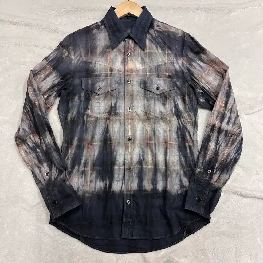 [BUNJANG] Pour Homme Check Print Western Shirt Size 2 / (2)5351 뿌르 레 옴므 체크 나염 웨스턴 셔츠