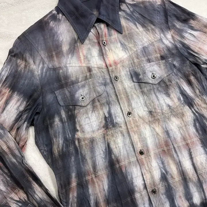 [BUNJANG] Pour Homme Check Print Western Shirt Size 2 / (2)5351 뿌르 레 옴므 체크 나염 웨스턴 셔츠
