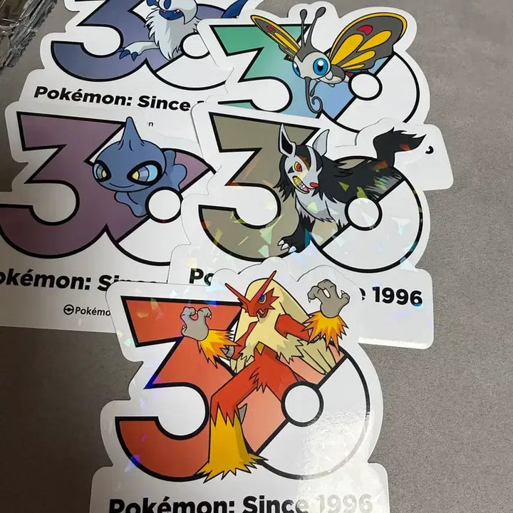 [BUNJANG] Pokemon 30th Anniversary Limited Edition Sticker Set / 앱솔 다크펫 번치코 한정판 포켓몬 30주년 팝업 로고스티커 스티커5종