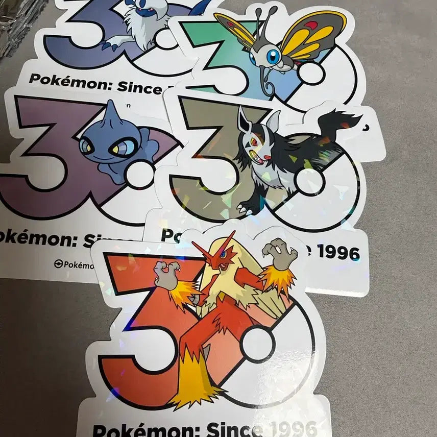 [BUNJANG] Pokemon 30th Anniversary Limited Edition Sticker Set / 앱솔 다크펫 번치코 한정판 포켓몬 30주년 팝업 로고스티커 스티커5종