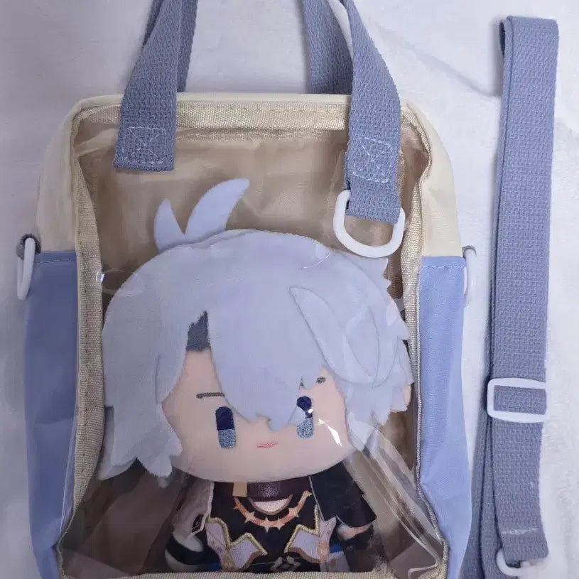 [BUNJANG] 20cm Plush Doll Ita Bag Crossbody Pouch / 20cm 솜인형 이타백 크로스백 가방 파우치 청회색