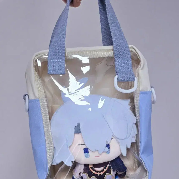 [BUNJANG] 20cm Plush Doll Ita Bag Crossbody Pouch / 20cm 솜인형 이타백 크로스백 가방 파우치 청회색