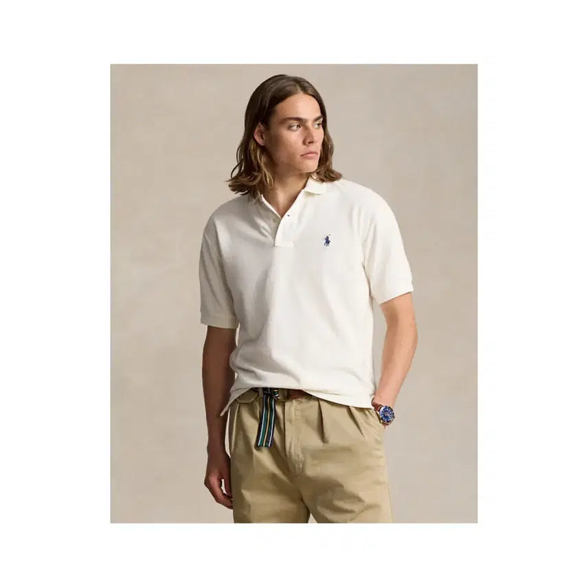 [BUNJANG] Polo Ralph Lauren Original Fit Mesh Polo Shirt - White, Size M / [us] 폴로 랄프 로렌 오리지널 핏 메시 폴로 셔츠 m 화이트