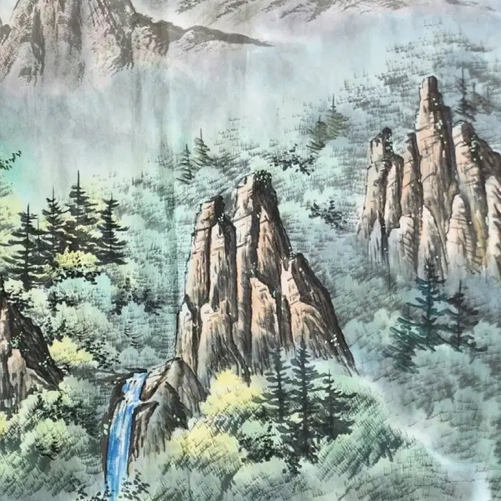 [BUNJANG] Gyeoseok Diamond Mountain Spring Korean Painting Large Size / [희귀/조선화/북한] 화사한 금강산의 봄 대형 (소장/인테리어 최고)