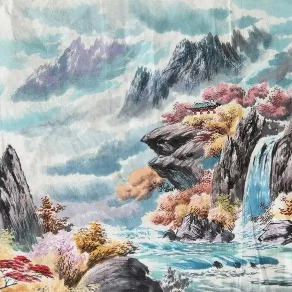 [BUNJANG] Geumgangsan in Autumn Large Painting (Set with Spring Available) / [희귀/조선화/북한] 금강산의 가을 대형그림 -(봄/가을 세트 가능)