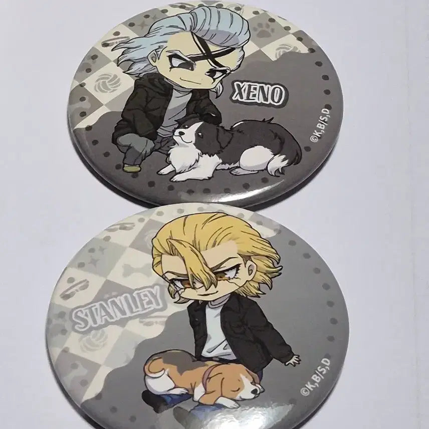 [BUNJANG] Dr. Stone Senku Ishigami With Dog Can Badge Set / 닥터스톤 제노 스탠리 개와 함께 캔뱃지 세트
