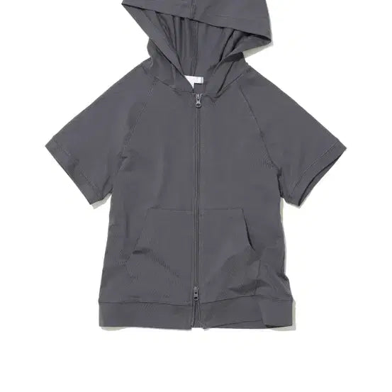 [BUNJANG] Partimento Short Sleeve Hooded Zip-Up Charcoal / 파르티멘토 숏 슬리브 후드 집업 차콜