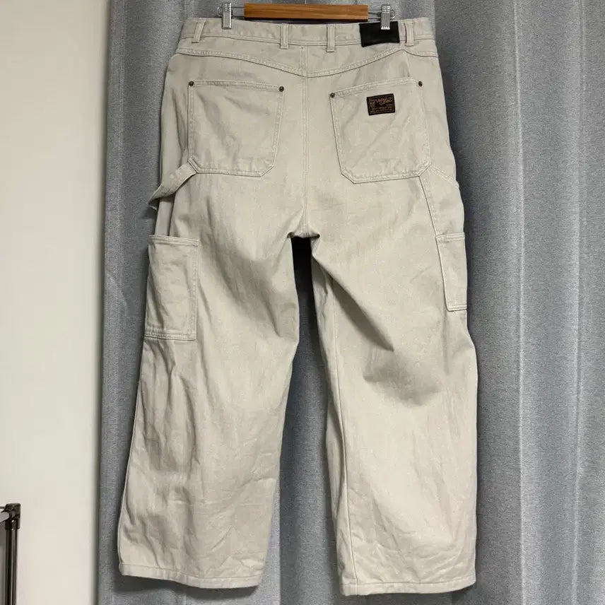 [BUNJANG] McWoodgun Carpenter Wide Denim Pants Ivory XL / 36 맥우드건 아이보리 카펜터 와이드 데님 팬츠 XL 바지
