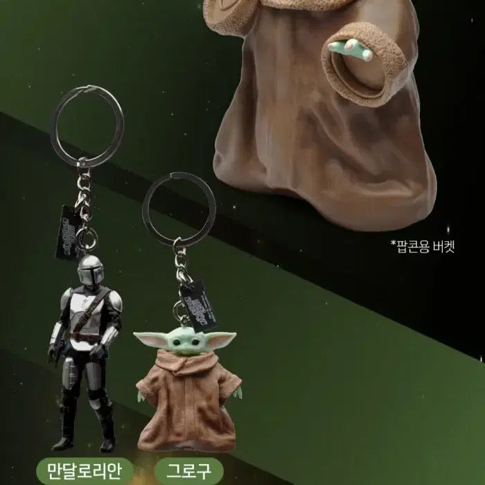 [BUNJANG] Star Wars The Mandalorian Grogu Mega Box Combo with Keychain and Popcorn Bucket / 스타워즈 만달로리안/그로구 메가박스 콤보 (키링. 팝콘통)