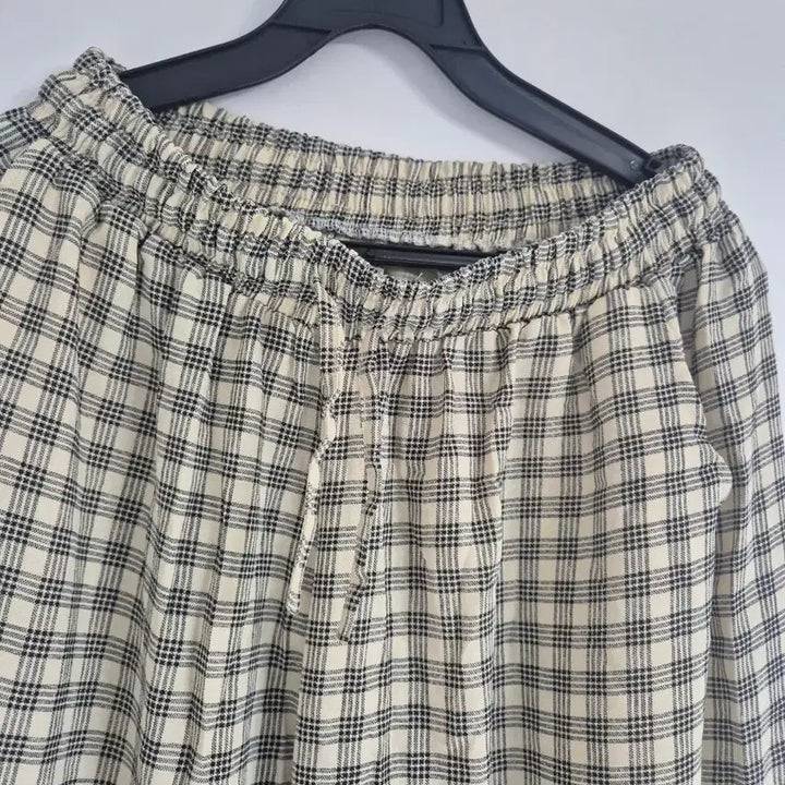 [BUNJANG] Linen Check Banding Pants / 린넨 체크 밴딩 팬츠