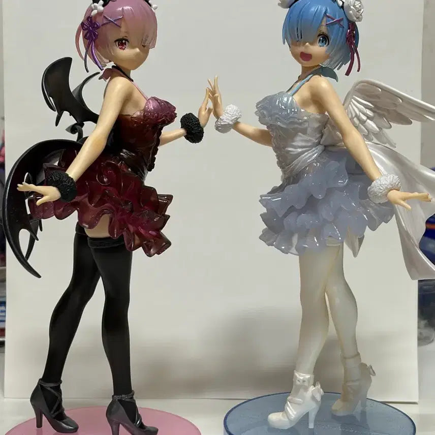 [BUNJANG] Re:Zero Rem &amp; Ram Angel/Demon Figure Bundle Set / 리제로 렘,람 천사악마 피규어 세트 일괄판매