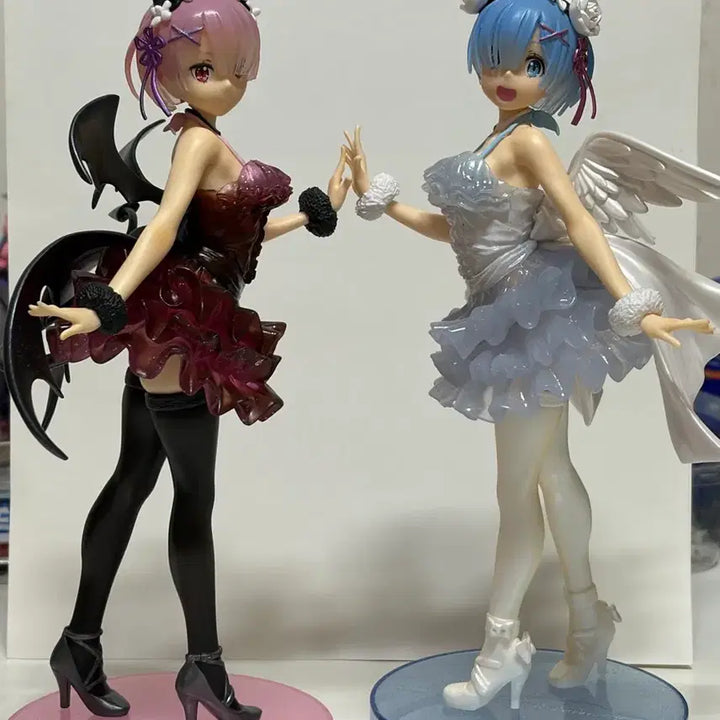 [BUNJANG] Re:Zero Rem &amp; Ram Angel/Demon Figure Bundle Set / 리제로 렘,람 천사악마 피규어 세트 일괄판매