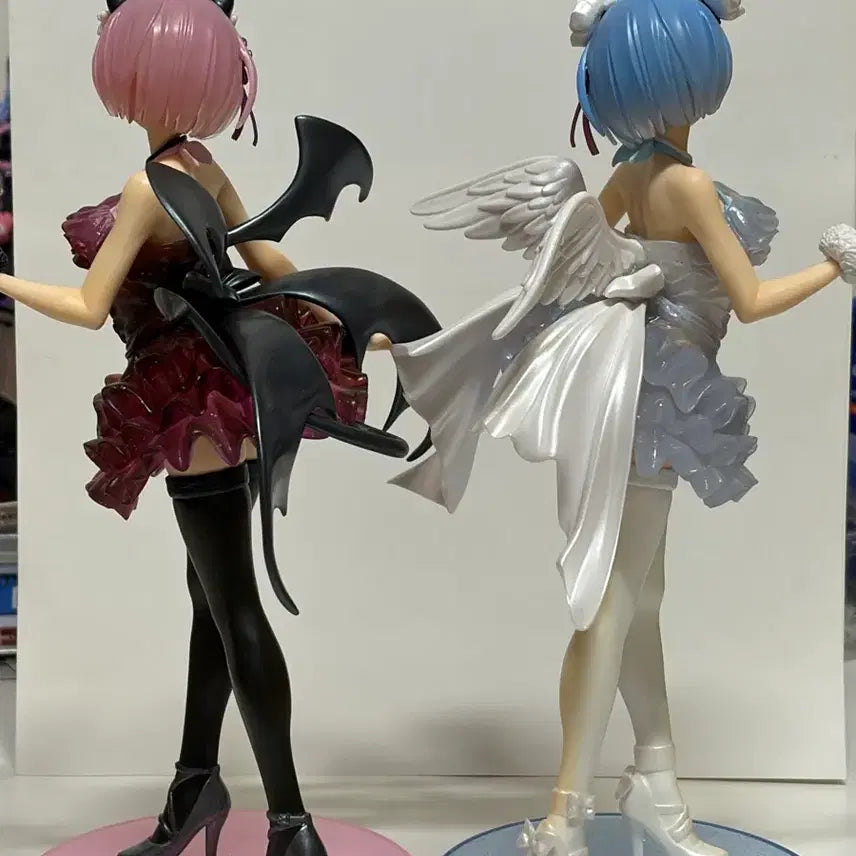 [BUNJANG] Re:Zero Rem &amp; Ram Angel/Demon Figure Bundle Set / 리제로 렘,람 천사악마 피규어 세트 일괄판매