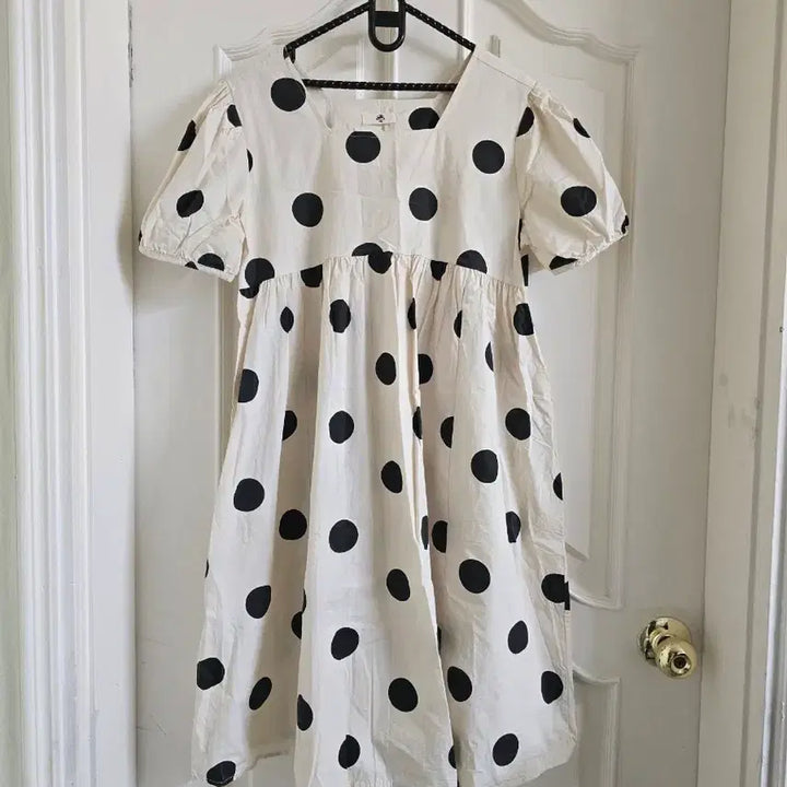 [BUNJANG] Big Dot Puff Sleeve Dress / 빅도트 퍼프 소매 원피스