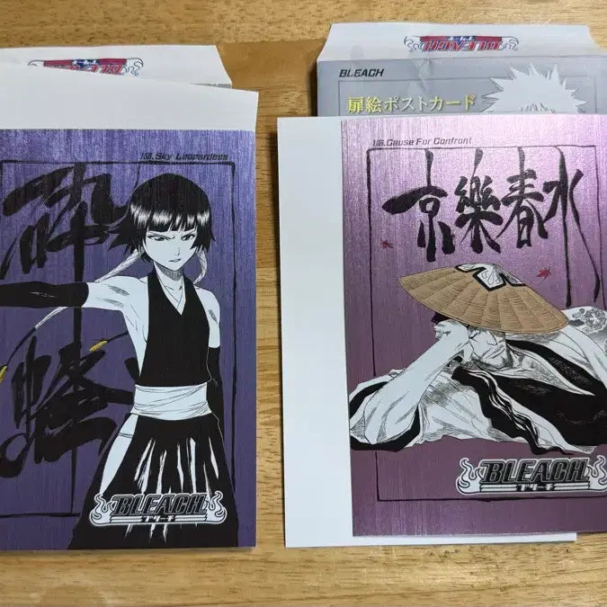 [BUNJANG] Bleach Jump Shop Metallic Postcard Collection - Soi Fon &amp; Kyoraku Shunsui / 블리치 점프샵 메탈릭 엽서 컬렉션 소이퐁 쿄라쿠 슌스이