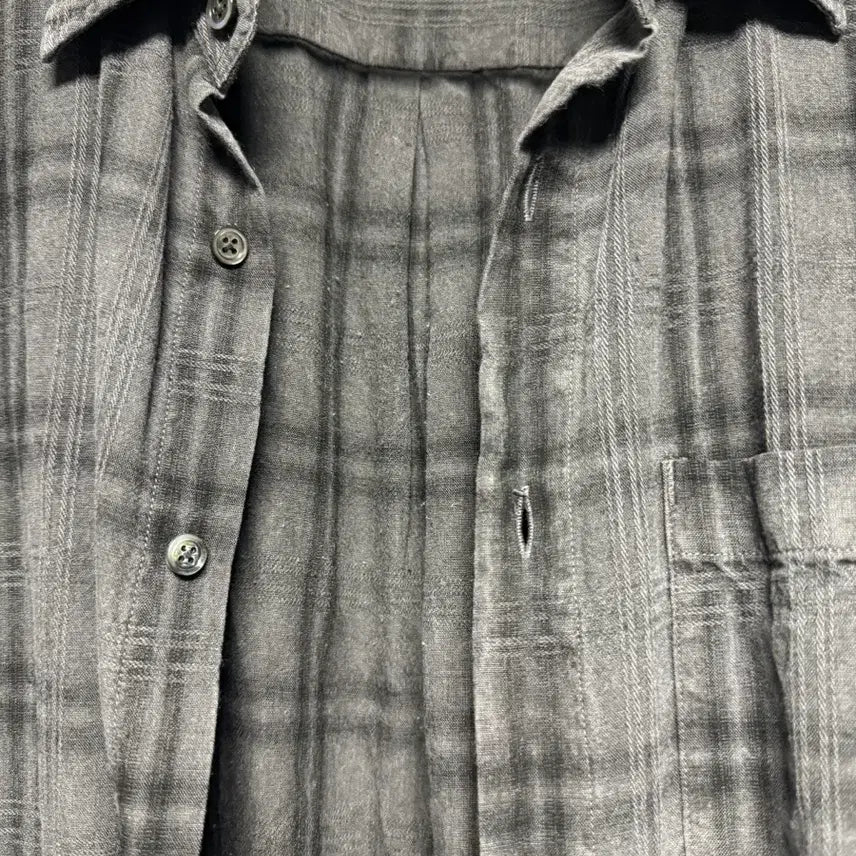[BUNJANG] Branded All Day Check Shirt Black Charcoal M / 브랜디드 올데이 체크셔츠 블랙 차콜 m