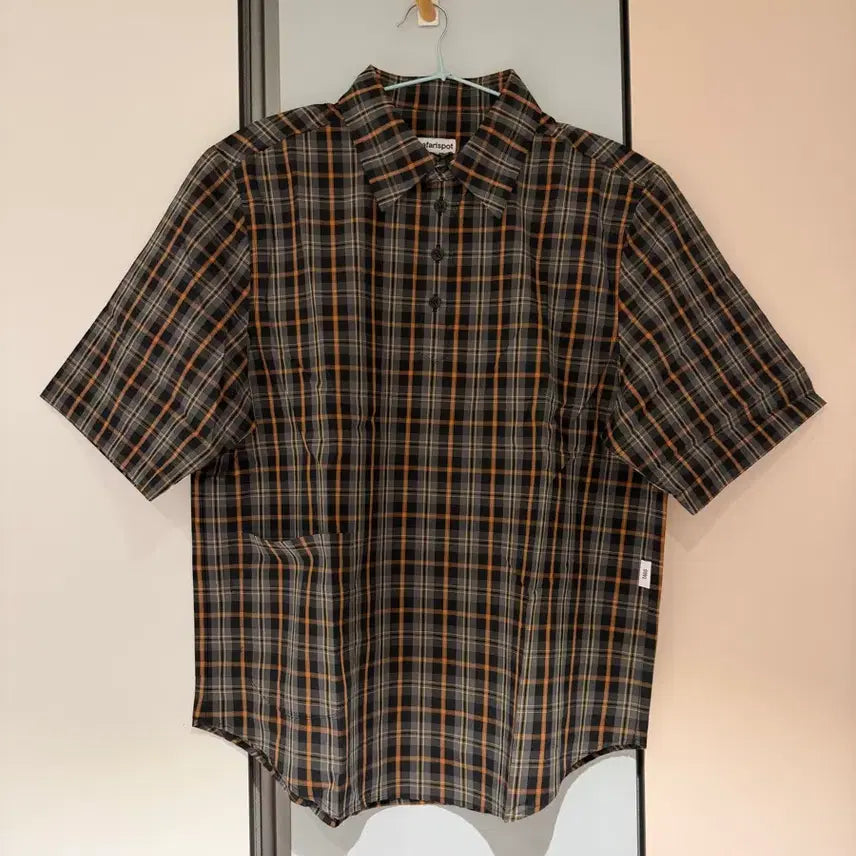 [BUNJANG] Safarispot Pocket Check Half Shirt Brown / 사파리스팟 포켓 체크 하프 셔츠 브라운