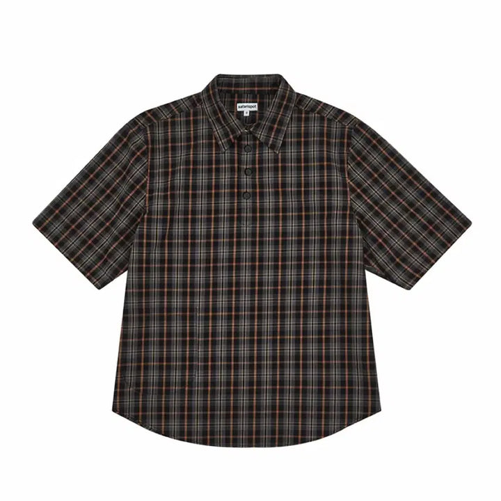 [BUNJANG] Safarispot Pocket Check Half Shirt Brown / 사파리스팟 포켓 체크 하프 셔츠 브라운