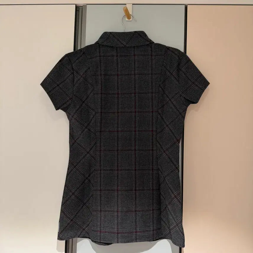 [BUNJANG] Safarispot Check Half Line Shirt / 사파리스팟 1/2 에스 클레프 체크 하프 라인 셔츠 그 레이 버건디