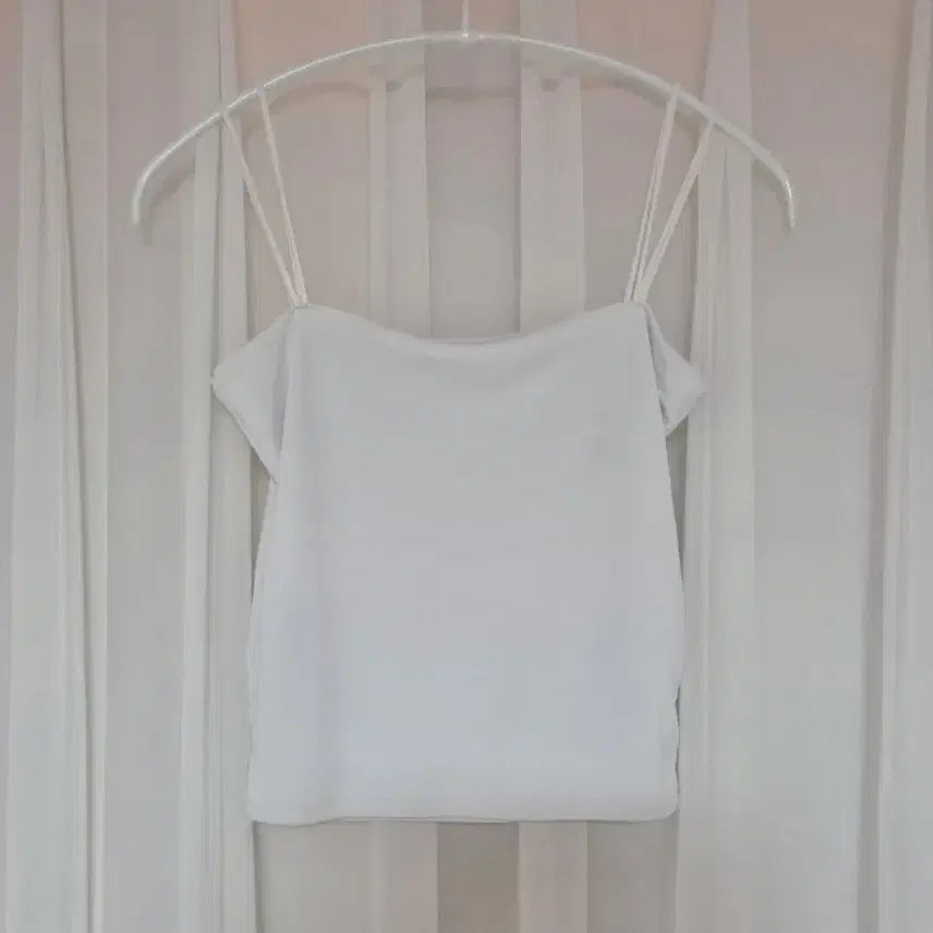 [BUNJANG] Hipnatic Self-Produced Two-Line Crop Tank Top Innerwear - White / 히프나틱 자체제작 두줄 크롭 나시 이너웨어 화이트