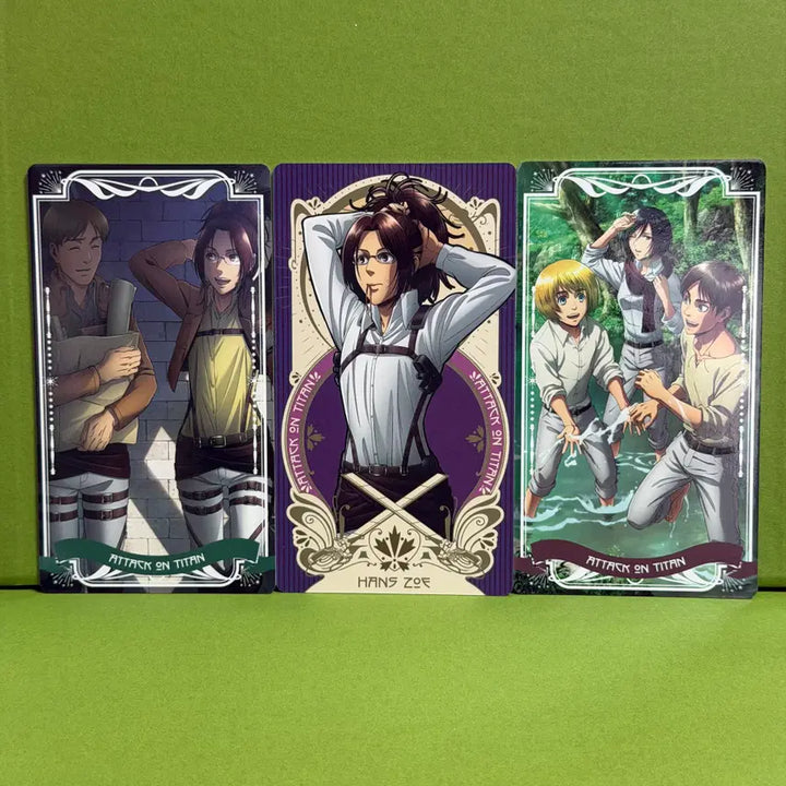 [BUNJANG] Attack on Titan Ensky Arcana Card Set 3 Types (Hange, Eren, Armin, Mikasa) / 진격의 거인 진격거 엔스카이 아르카나 카드 3종 한지 에렌 아르민 미카사