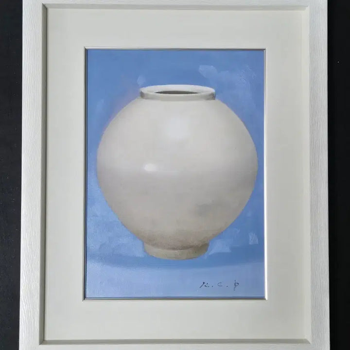 [BUNJANG] Park Kwangchul "Moon Jar" Framed Painting (44x34cm) / 박광출-달항아리(액자사이즈: 44x 34)신작-작품선택필수