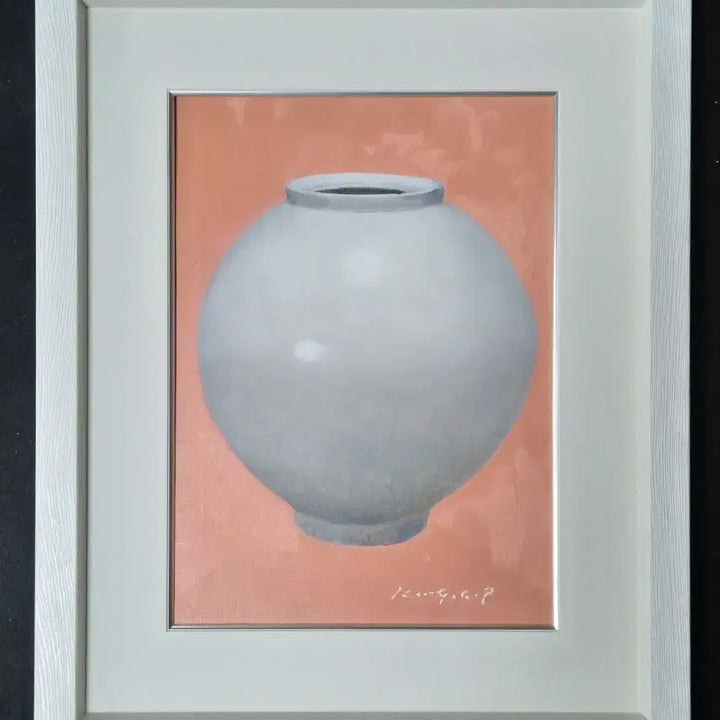 [BUNJANG] Park Kwangchul "Moon Jar" Framed Painting (44x34cm) / 박광출-달항아리(액자사이즈: 44x 34)신작-작품선택필수