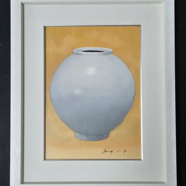 [BUNJANG] Park Kwangchul "Moon Jar" Framed Painting (44x34cm) / 박광출-달항아리(액자사이즈: 44x 34)신작-작품선택필수