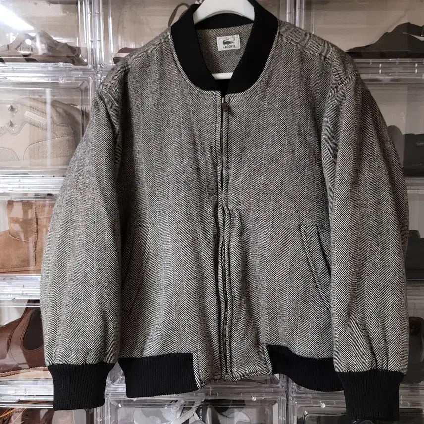 [BUNJANG] Lacoste Vintage Herringbone Blouson / [105] 빈티지 라코스테 헤링본 블루종