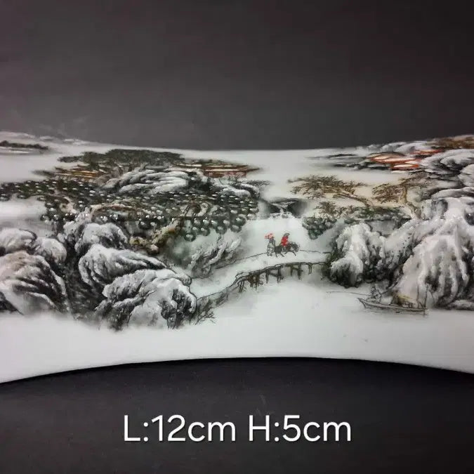 [BUNJANG] Chinese Porcelain Hand Rest with Landscape Painting / 분채양각 산수화맥침