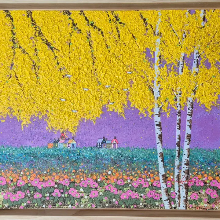 [BUNJANG] Suh Jung-Ae "Happy Time" (Size 10) Oil Painting with Certificate / 서정애 작가-행복한시간(10호)/보증서