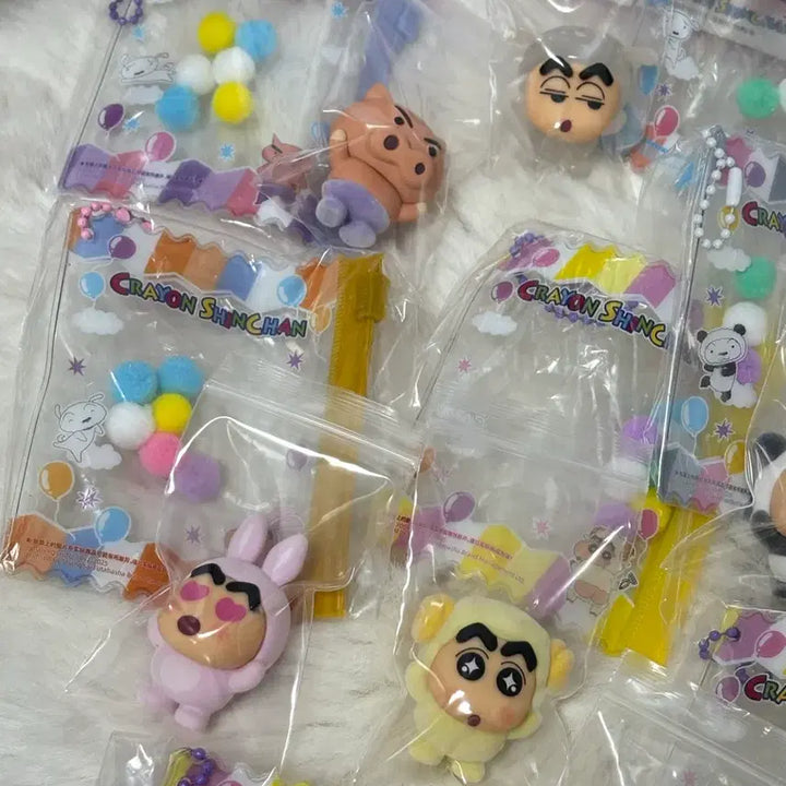 [BUNJANG] Crayon Shin-chan Licensed Fluffy Figure Keychains Collection / (새상품) 짱구 라이센스 미니 파우치 플러피 피규어 키링 모음 + 덤